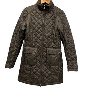 North Face Ruka Quilted Long Jacket, Olive Green, S